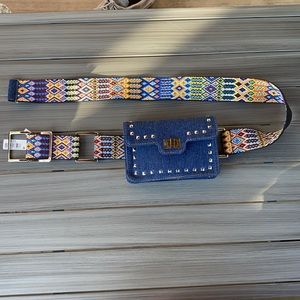 NWT Boho denim Fanny pack